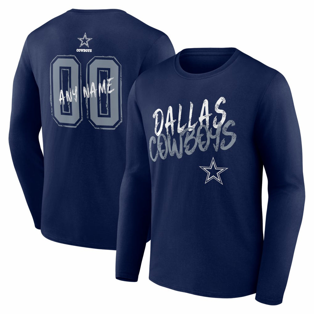 Dallas Cowboys  Hustle Personalized Name & Number Long Sleeve T-Shirt