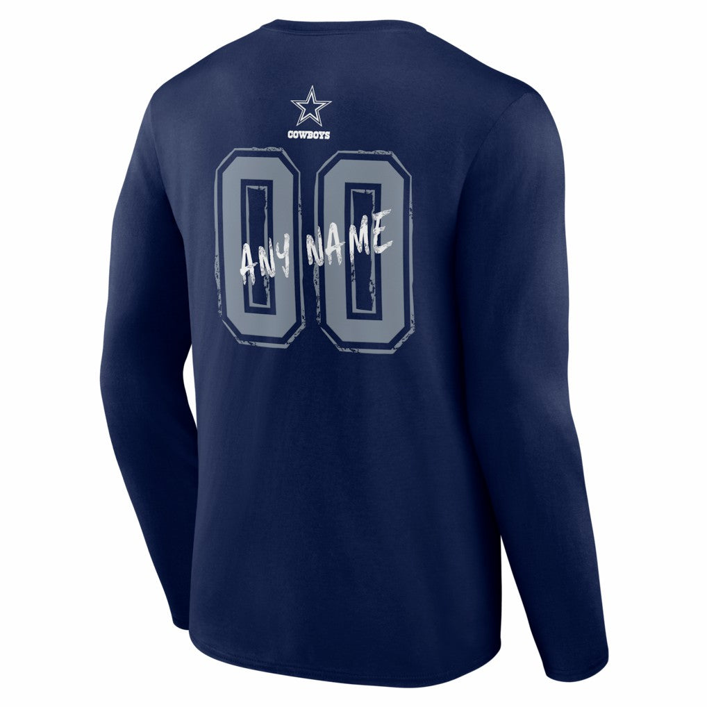 Dallas Cowboys  Hustle Personalized Name & Number Long Sleeve T-Shirt