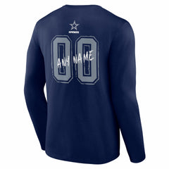 Dallas Cowboys  Hustle Personalized Name & Number Long Sleeve T-Shirt
