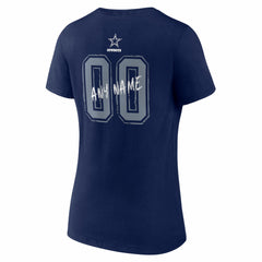 Dallas Cowboys  Women's Hustle Personalized Name & Number V-Neck T-Shirt