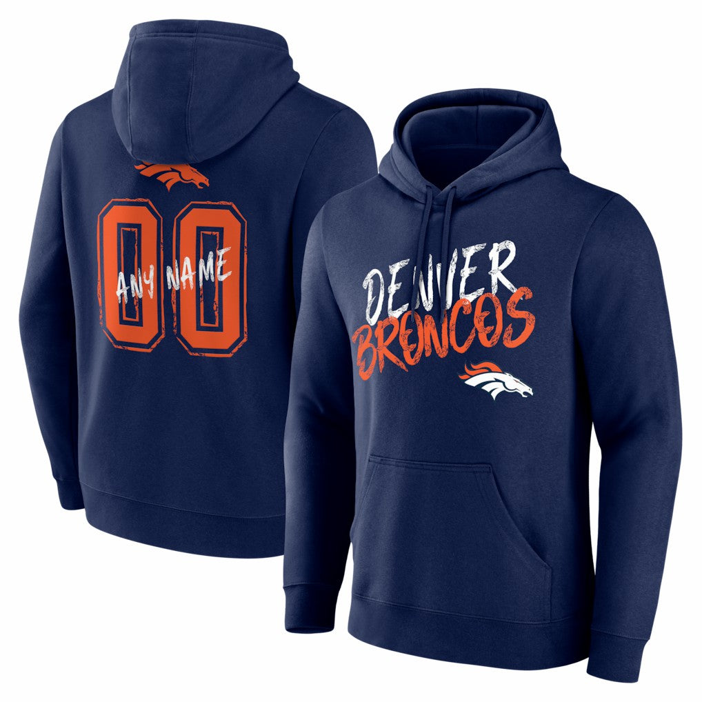 Denver Broncos  Hustle Personalized Name & Number Hoodie