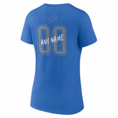 Detroit Lions  Women's Hustle Personalized Name & Number V-Neck T-Shirt