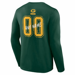 Green Bay Packers  Hustle Personalized Name & Number Long Sleeve T-Shirt