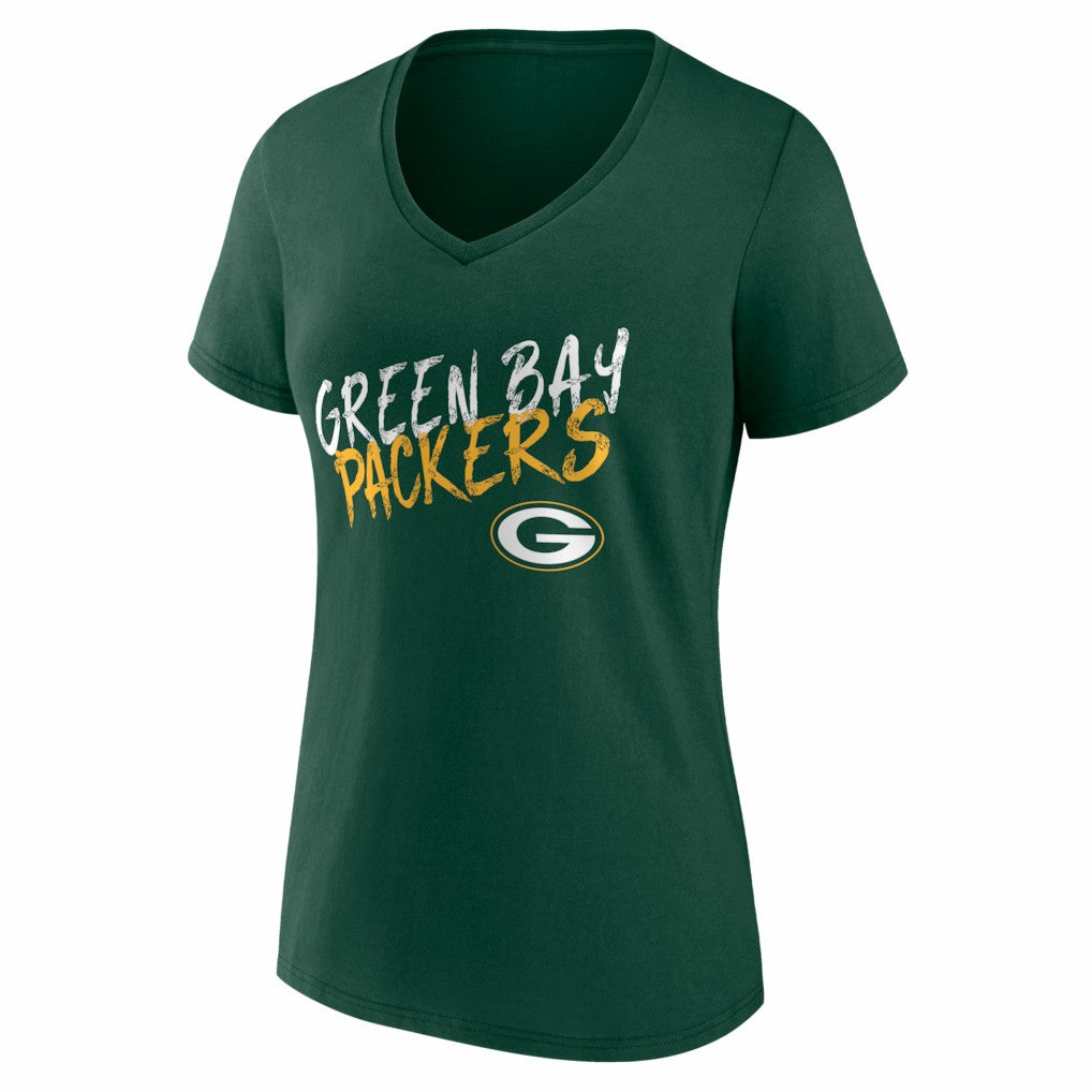 Green Bay Packers  Women's Hustle Personalized Name & Number V-Neck T-Shirt
