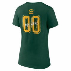 Green Bay Packers  Women's Hustle Personalized Name & Number V-Neck T-Shirt