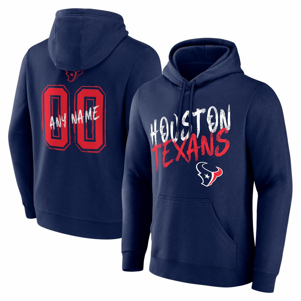 Houston Texans  Hustle Personalized Name & Number Hoodie