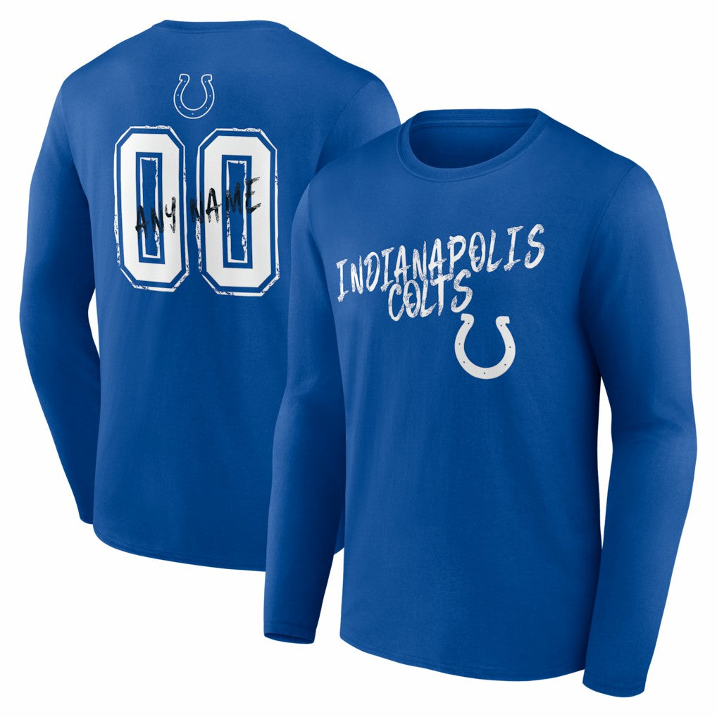 Indianapolis Colts  Hustle Personalized Name & Number Long Sleeve T-Shirt