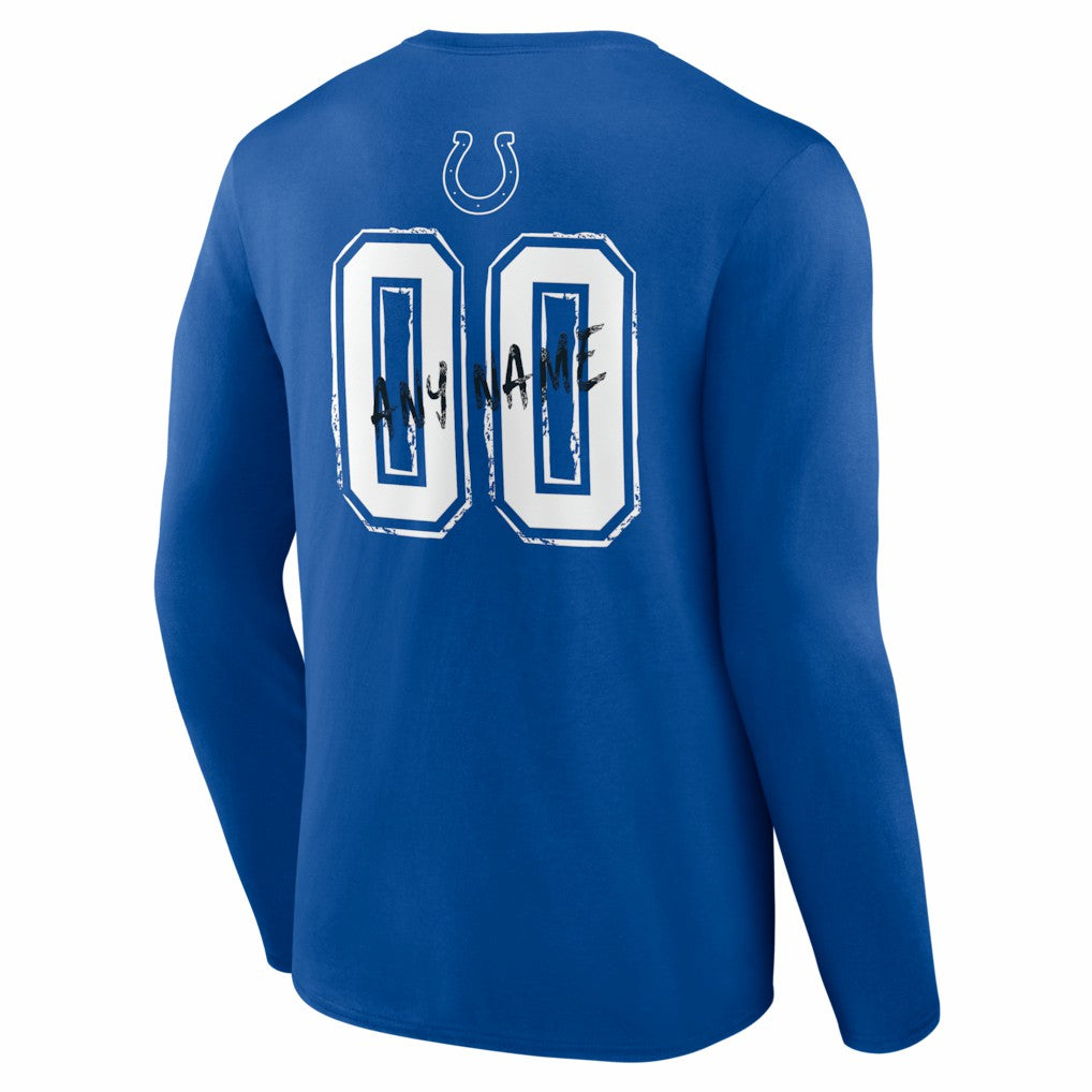 Indianapolis Colts  Hustle Personalized Name & Number Long Sleeve T-Shirt