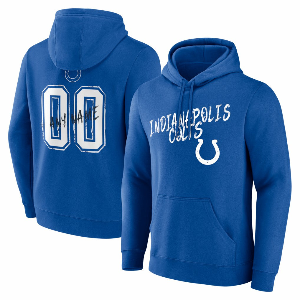 Indianapolis Colts  Hustle Personalized Name & Number Hoodie