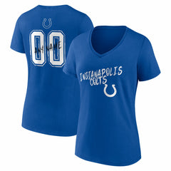 Indianapolis Colts  Women's Hustle Personalized Name & Number V-Neck T-Shirt