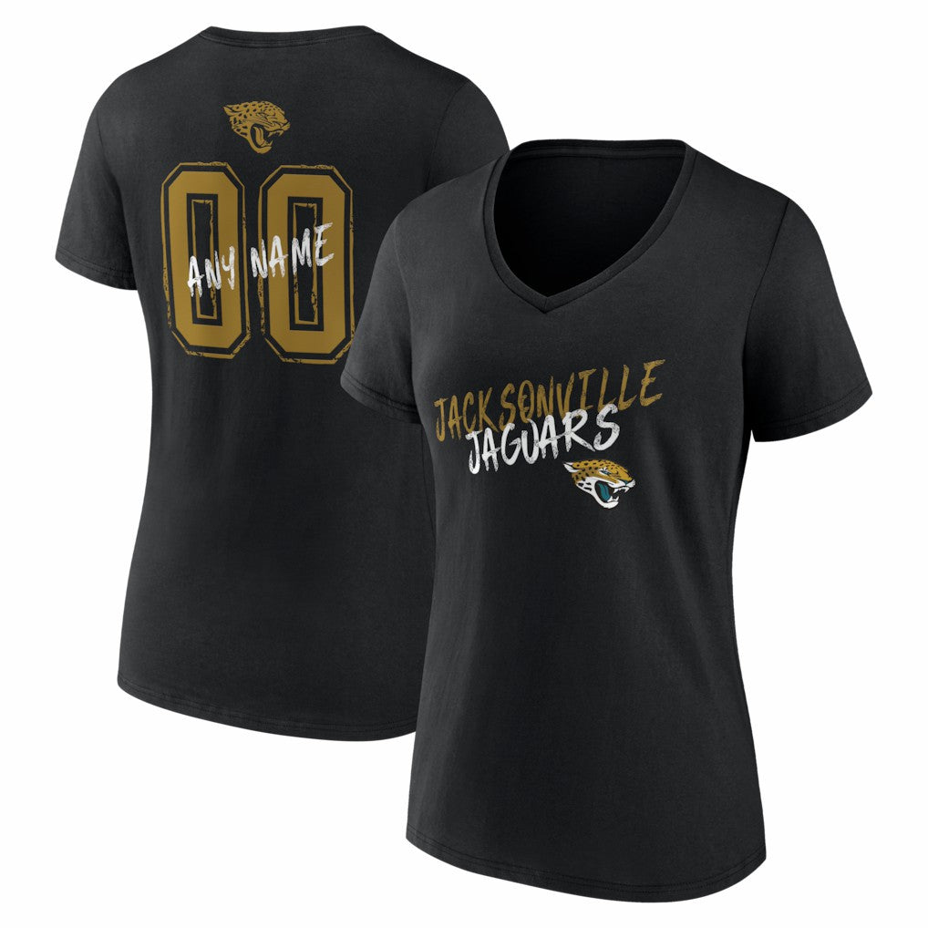 Jacksonville Jaguars  Women's Hustle Personalized Name & Number V-Neck T-Shirt