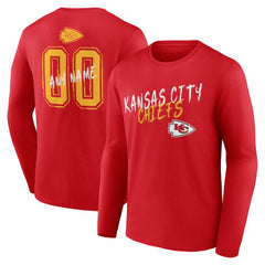 Kansas City Chiefs  Hustle Personalized Name & Number Long Sleeve T-Shirt
