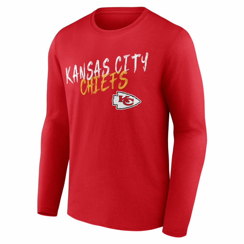 Kansas City Chiefs  Hustle Personalized Name & Number Long Sleeve T-Shirt