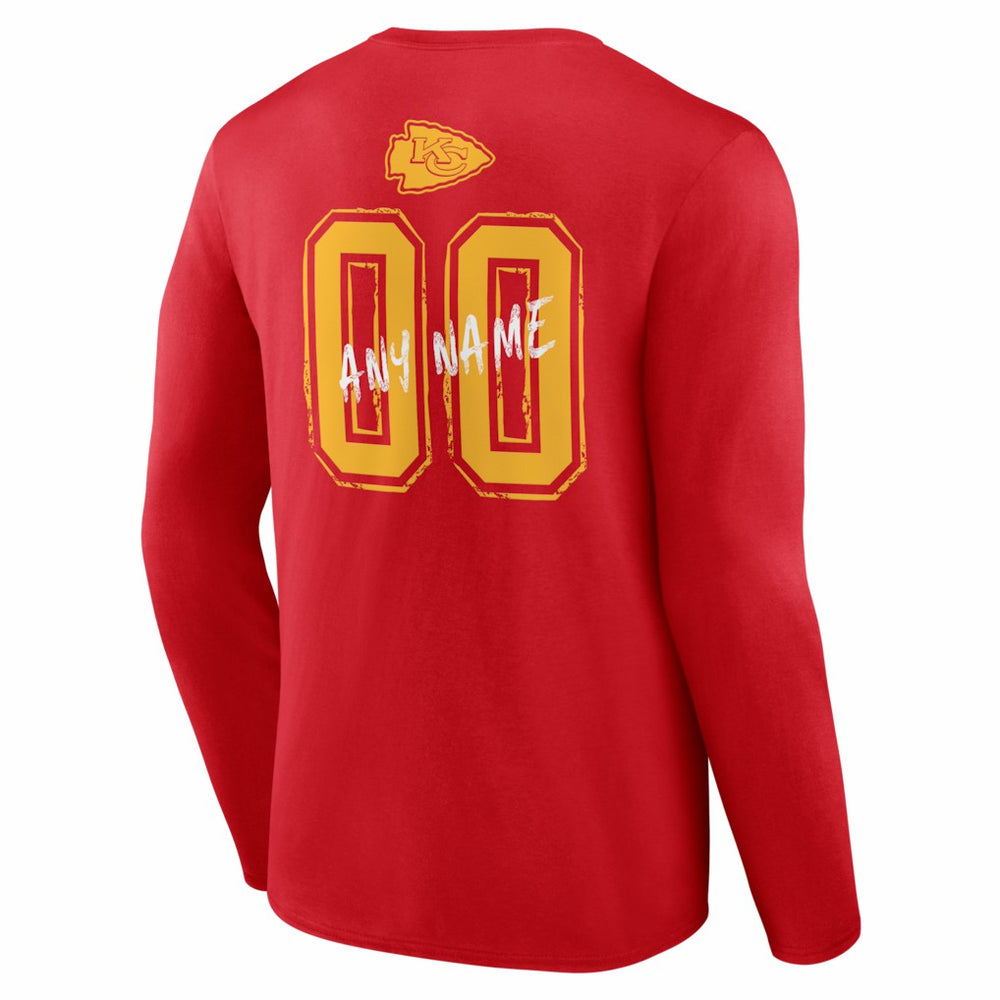 Kansas City Chiefs  Hustle Personalized Name & Number Long Sleeve T-Shirt