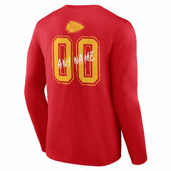 Kansas City Chiefs  Hustle Personalized Name & Number Long Sleeve T-Shirt