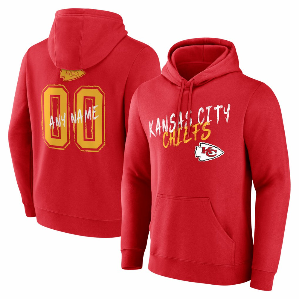 Kansas City Chiefs  Hustle Personalized Name & Number Hoodie