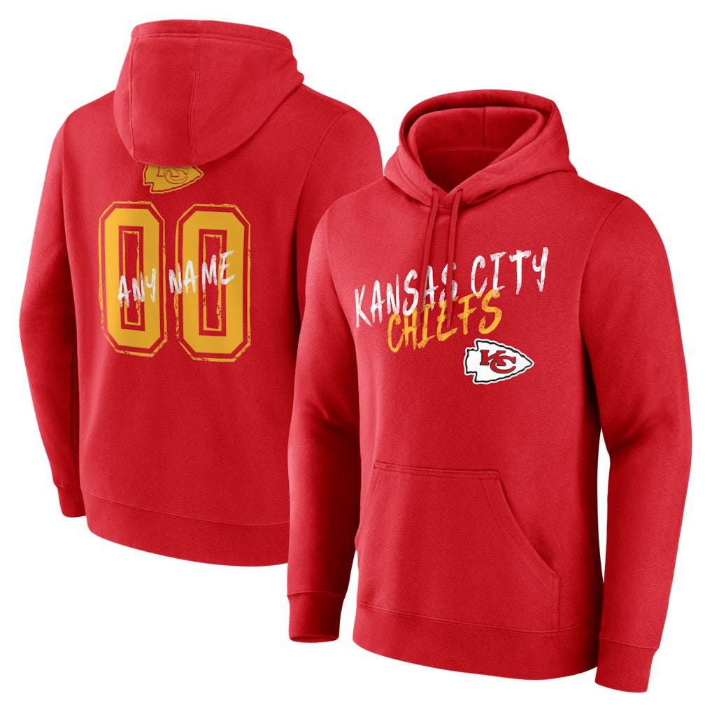 Kansas City Chiefs  Hustle Personalized Name & Number Hoodie