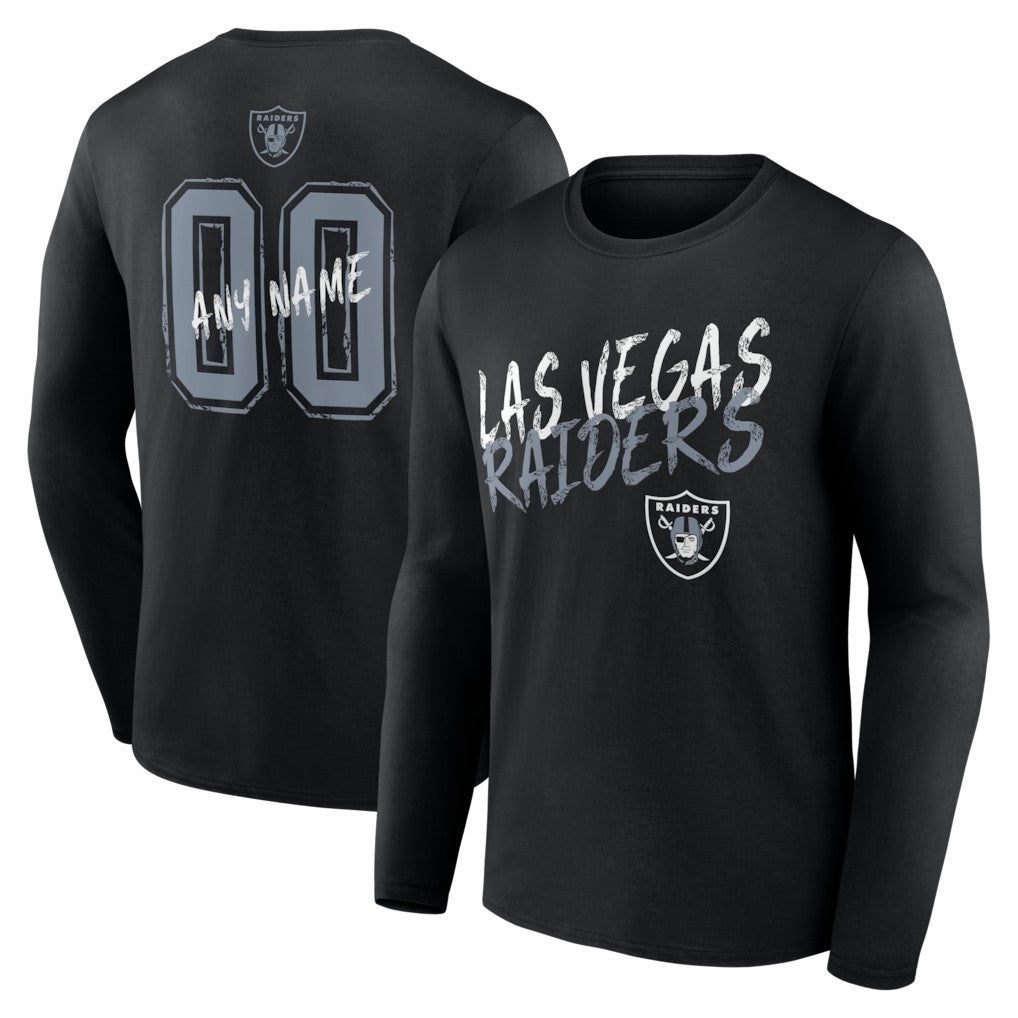Las Vegas Raiders  Hustle Personalized Name & Number Long Sleeve T-Shirt
