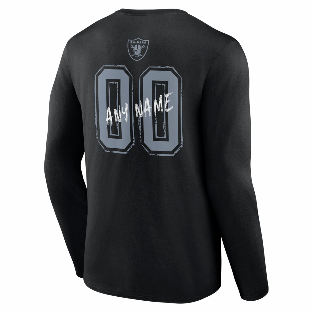 Las Vegas Raiders  Hustle Personalized Name & Number Long Sleeve T-Shirt