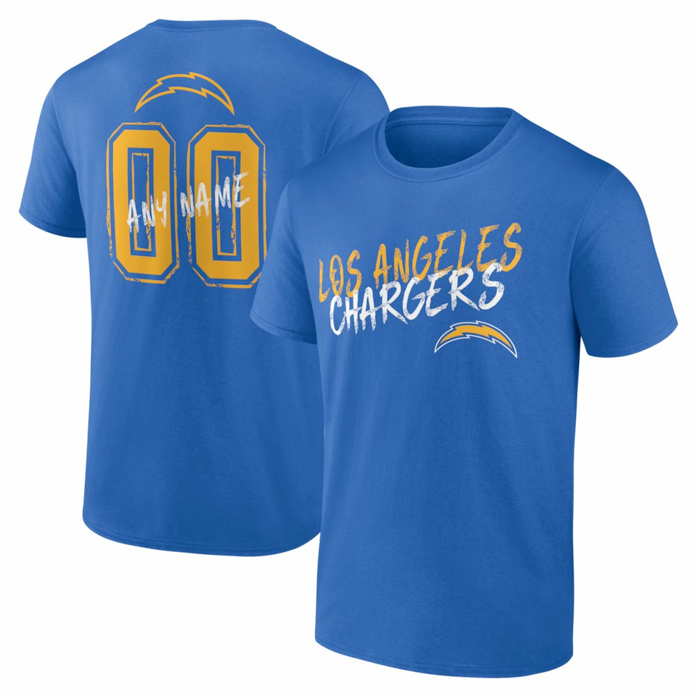 Los Angeles Chargers  Hustle Personalized Name & Number T-Shirt