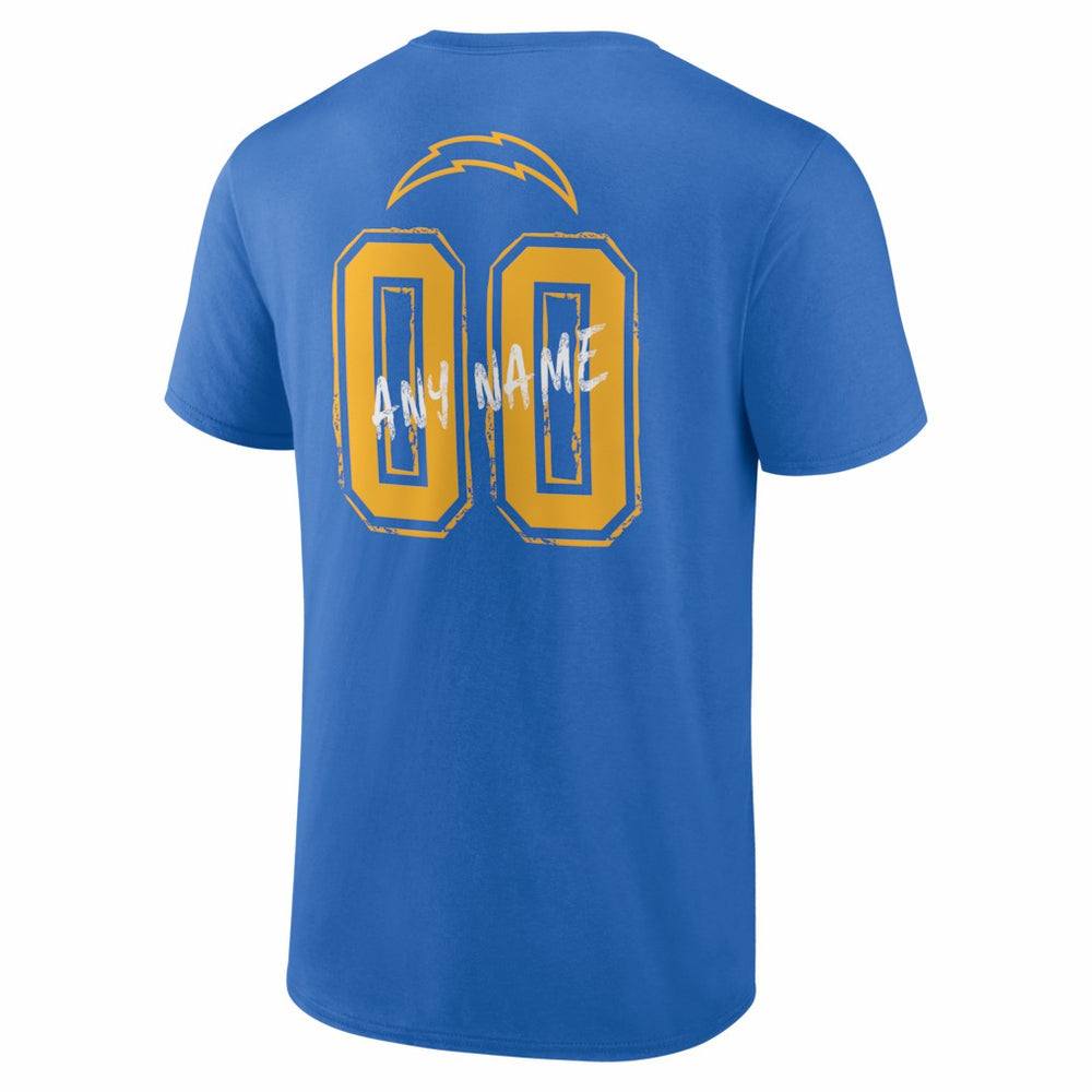 Los Angeles Chargers  Hustle Personalized Name & Number T-Shirt