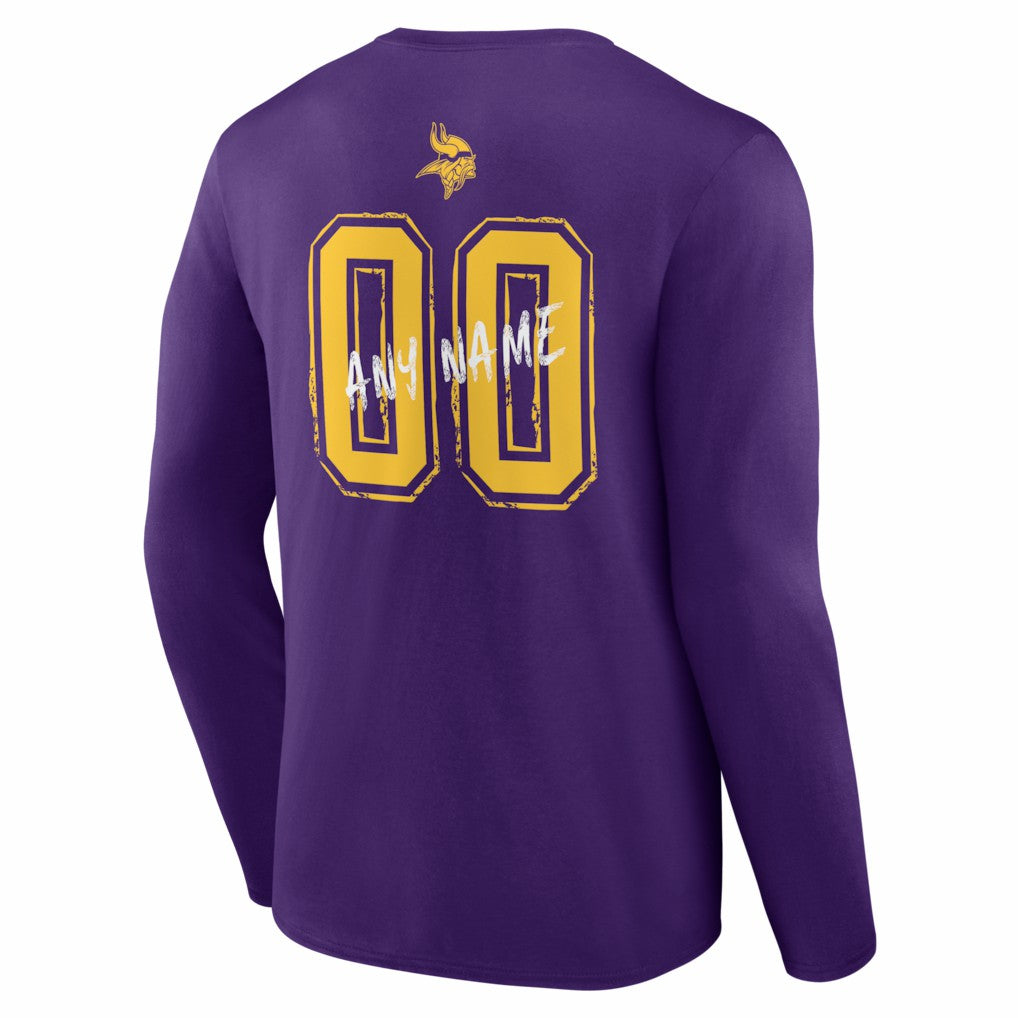 Minnesota Vikings  Hustle Personalized Name & Number Long Sleeve T-Shirt