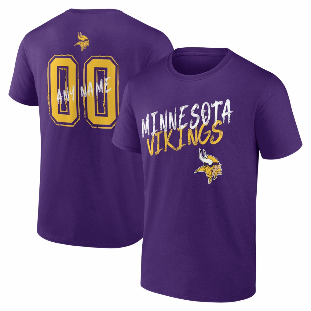 Minnesota Vikings  Hustle Personalized Name & Number T-Shirt