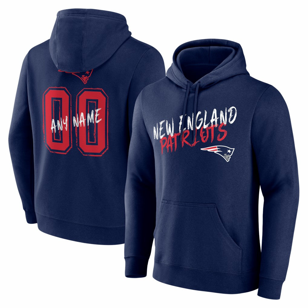 New England Patriots  Hustle Personalized Name & Number Hoodie
