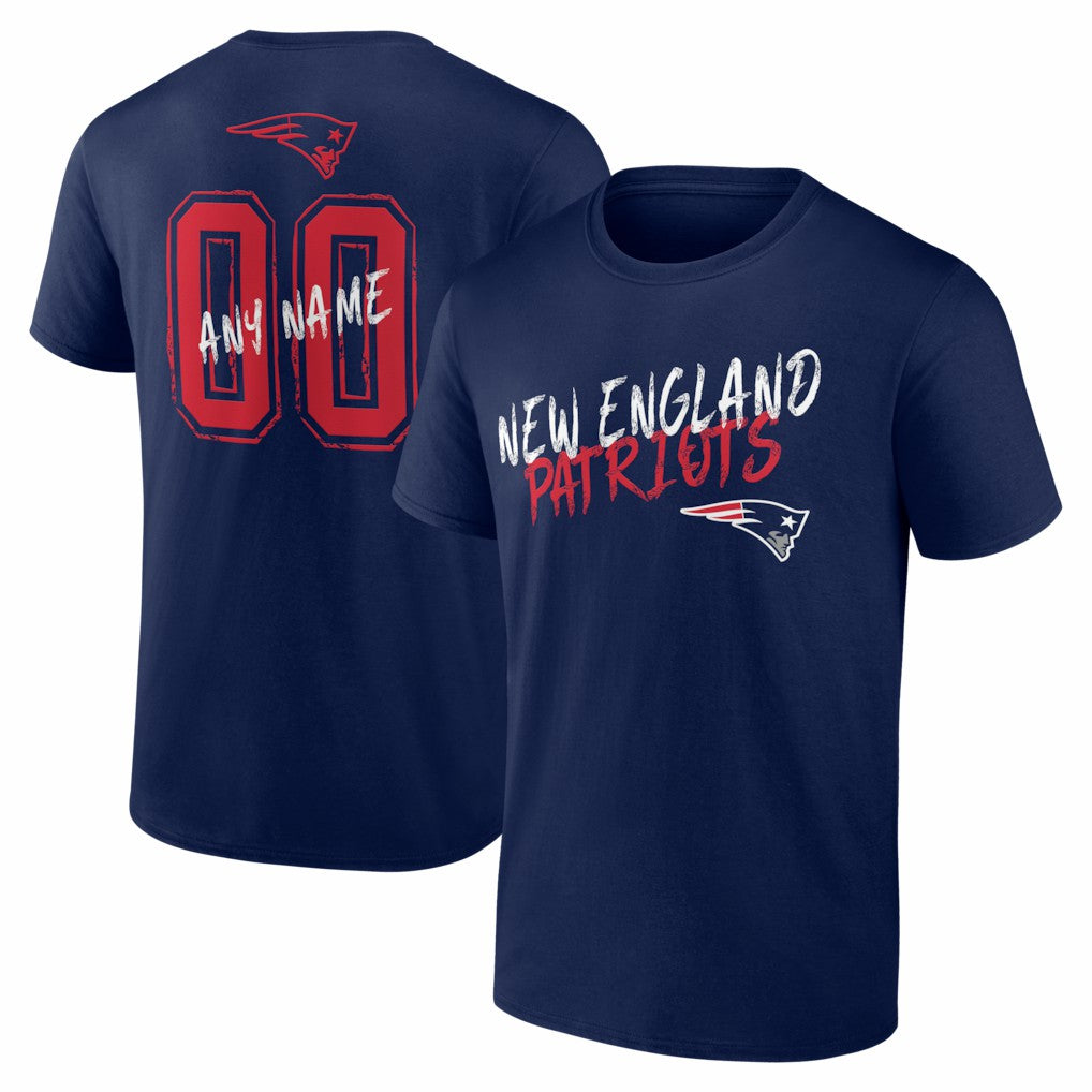 New England Patriots  Hustle Personalized Name & Number T-Shirt
