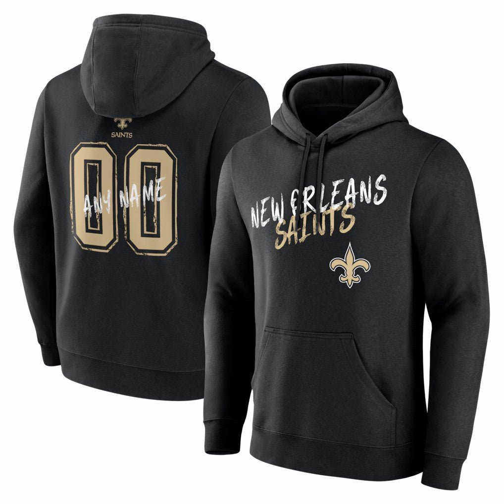 New Orleans Saints  Hustle Personalized Name & Number Hoodie