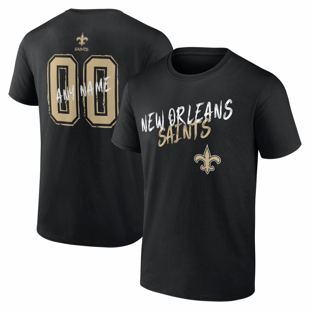 New Orleans Saints  Hustle Personalized Name & Number T-Shirt