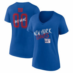 New York Giants  Women's Hustle Personalized Name & Number V-Neck T-Shirt