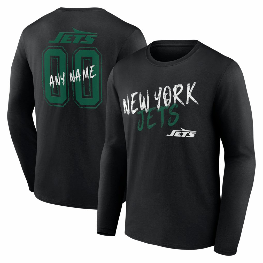 New York Jets  Hustle Personalized Name & Number Long Sleeve T-Shirt