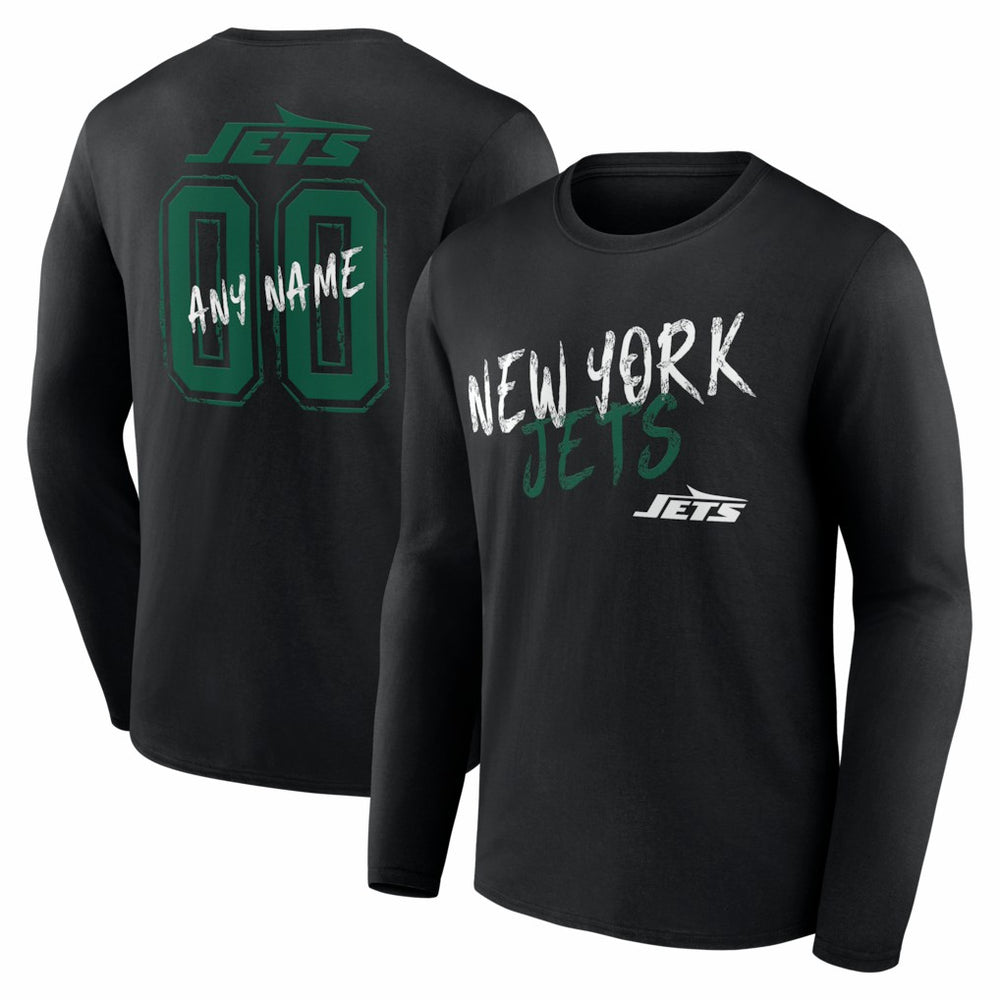 New York Jets  Hustle Personalized Name & Number Long Sleeve T-Shirt