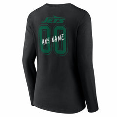 New York Jets  Women's Hustle Personalized Name & Number Long Sleeve V-Neck T-Shirt