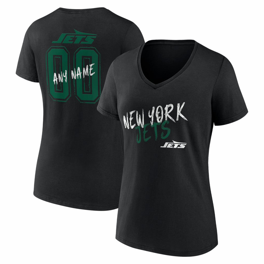 New York Jets  Women's Hustle Personalized Name & Number V-Neck T-Shirt