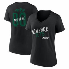 New York Jets  Women's Hustle Personalized Name & Number V-Neck T-Shirt