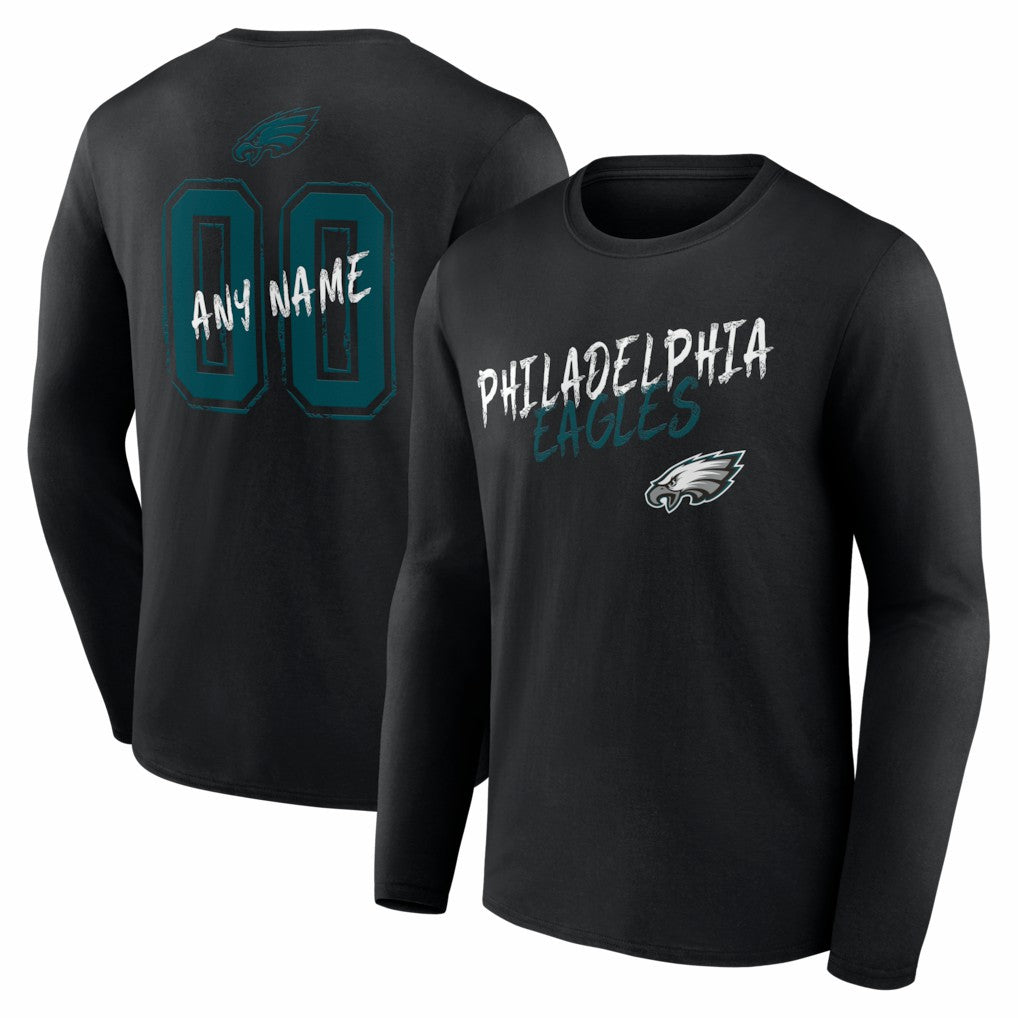 Philadelphia Eagles  Hustle Personalized Name & Number Long Sleeve T-Shirt
