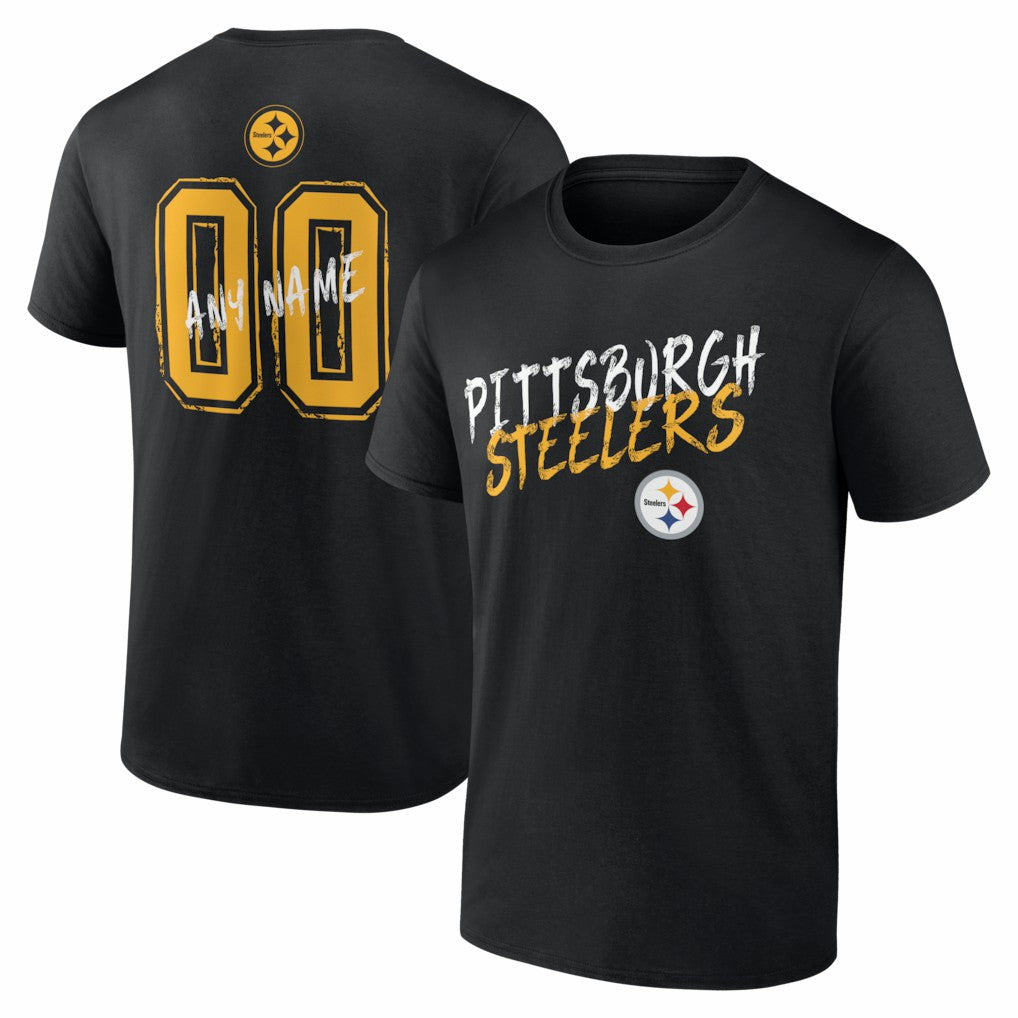 Pittsburgh Steelers  Hustle Personalized Name & Number T-Shirt