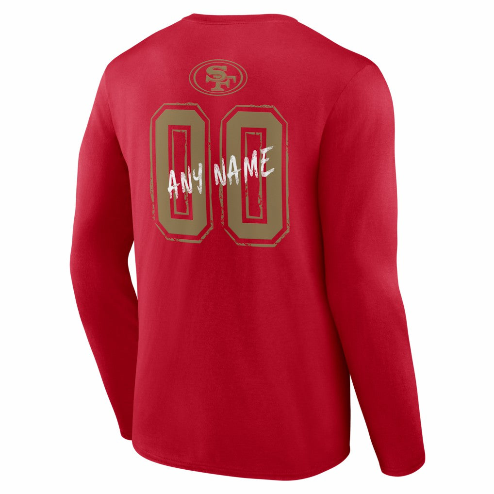 San Francisco 49ers  Hustle Personalized Name & Number Long Sleeve T-Shirt