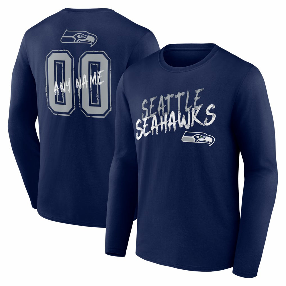 Seattle Seahawks  Hustle Personalized Name & Number Long Sleeve T-Shirt