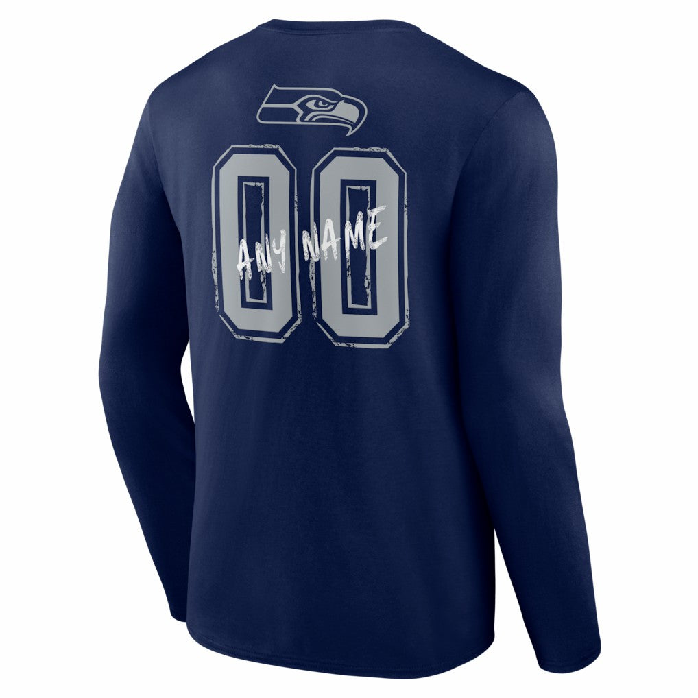Seattle Seahawks  Hustle Personalized Name & Number Long Sleeve T-Shirt