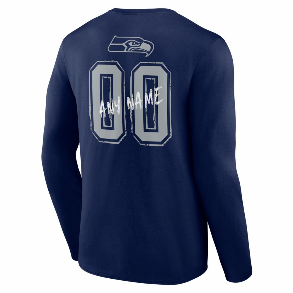 Seattle Seahawks  Hustle Personalized Name & Number Long Sleeve T-Shirt