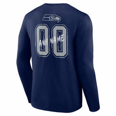 Seattle Seahawks  Hustle Personalized Name & Number Long Sleeve T-Shirt