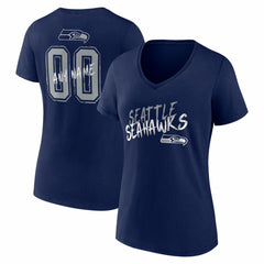 Seattle Seahawks  Women's Hustle Personalized Name & Number V-Neck T-Shirt