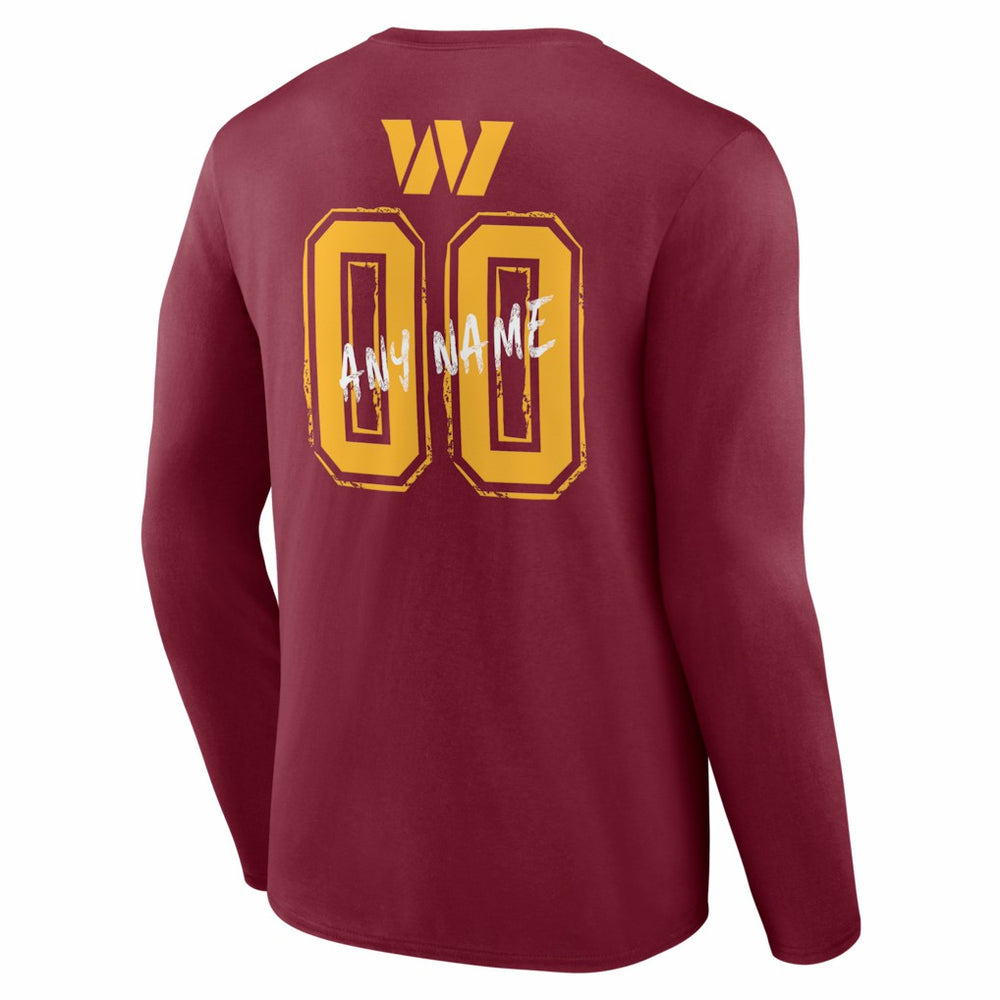 Washington Commanders  Hustle Personalized Name & Number Long Sleeve T-Shirt