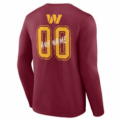Washington Commanders  Hustle Personalized Name & Number Long Sleeve T-Shirt