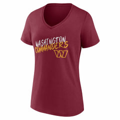 Washington Commanders  Women's Hustle Personalized Name & Number V-Neck T-Shirt