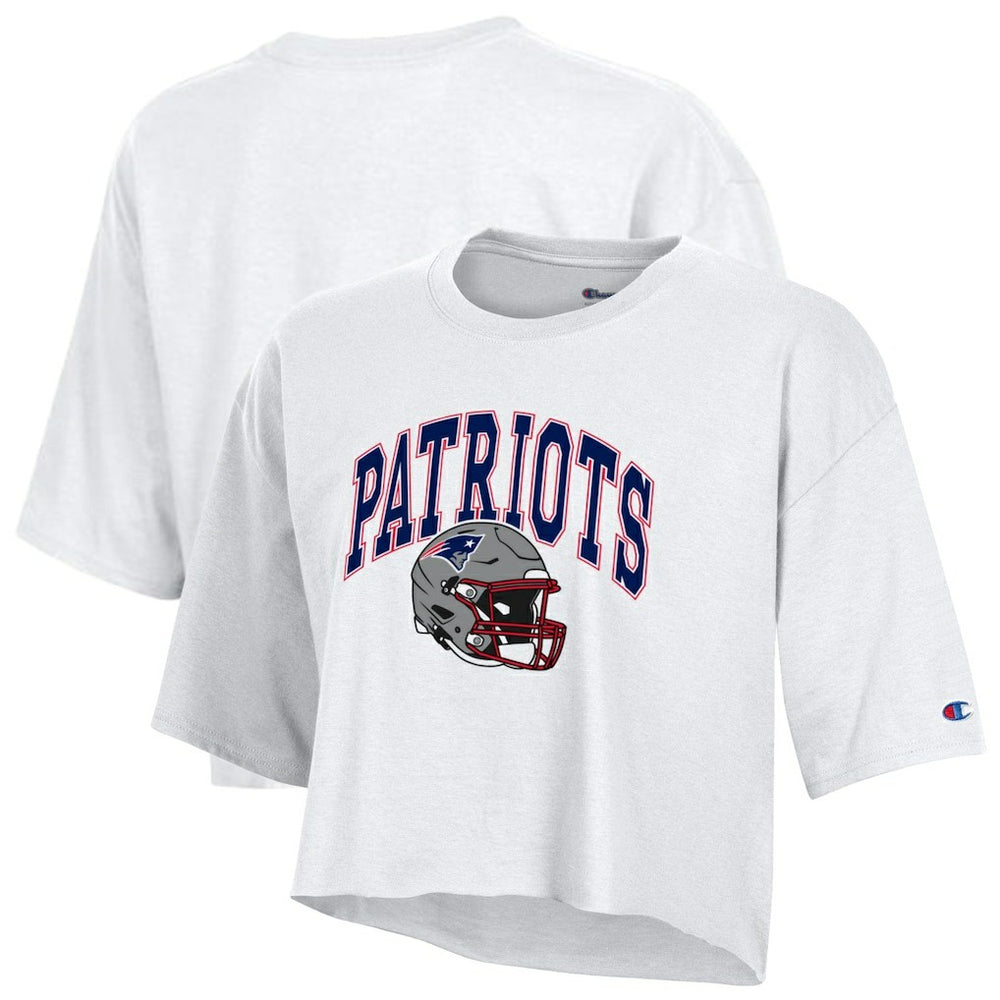 New England Patriots Champion Women's Boyfriend Cropped T-Shirt