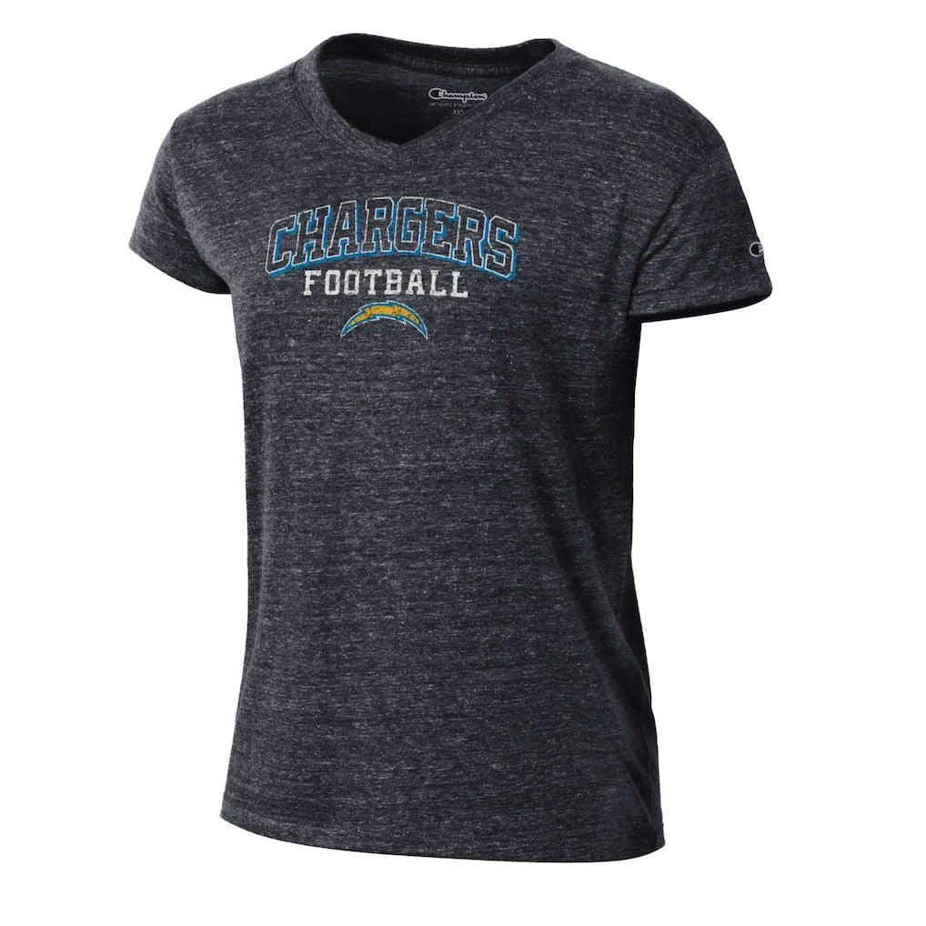Los Angeles Chargers Champion Women's Triumph Tri-Blend V-Neck T-Shirt